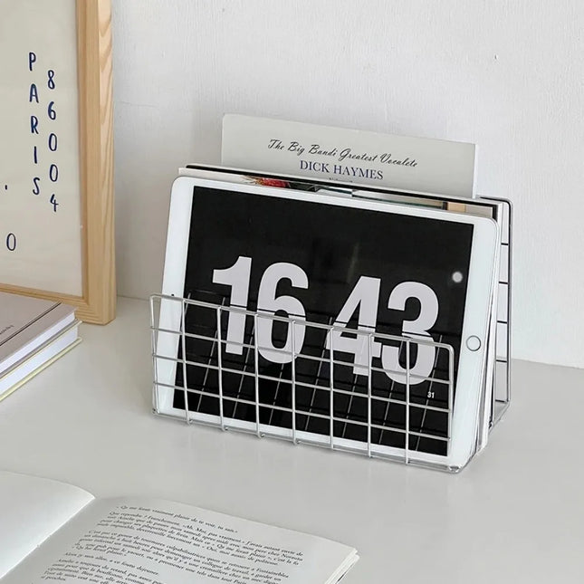 Stationery Organizer Notebook Stand Rack 3-Layer Metal Iron Mesh Holder for Magazine Document File Book Rack Organizer Office
