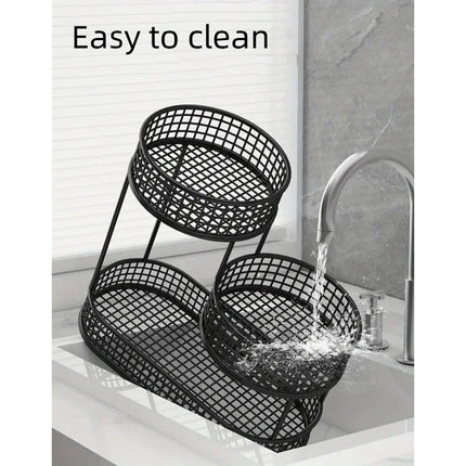 Multi Layer Kitchen Organizer Fruit Vegetable Shelf Bathroom Makeup Storage Desktop Dim Sum Storage Basket Kitchen Accessories