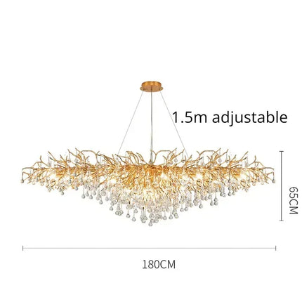 Gold ceiling light chandelier modern hotel bedroom dining room living room home interior glossy Led luxury chandelier