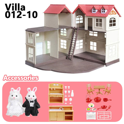 Dollhouse Castle Treehouse Auditorium Play House Miniature Furniture Model Kitchen Toy Girls Gift