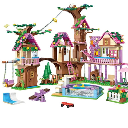 Girls' Summer Festival Friendship Tree House Villa Castle Building  Girl Model Toys