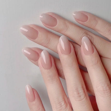 24Pcs Solid Color Wine Red Design Press on Nail Short Square