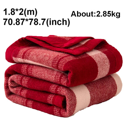 100% Wool Blankets Winter Thicken Wool Blanket 1.8*2m Double Large Size Warm Comforter