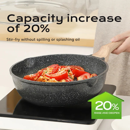 DONNOR Pro Nonstick Frying Pan Induction Compatible Skillets with Lid Heavy