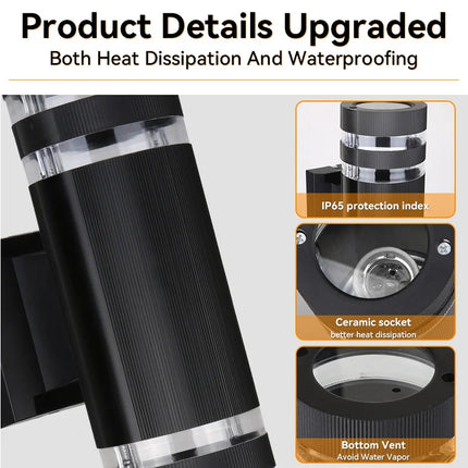 LED Outdoor Wall Lights E27 Up Down Exterior Wall Sconce IP65 Waterproof Led Sconce Lamp for Porch Front Door Garden Wall Lamp