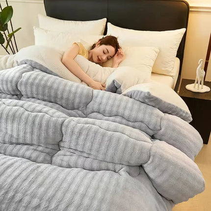 winter quilt with milk velvet spring autumn blanket student dormitory comforter single double blanket