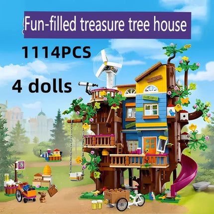 Anniversary girl Series 41703 Good Friends Friendship Tree House Children's Assembled Toys Christmas