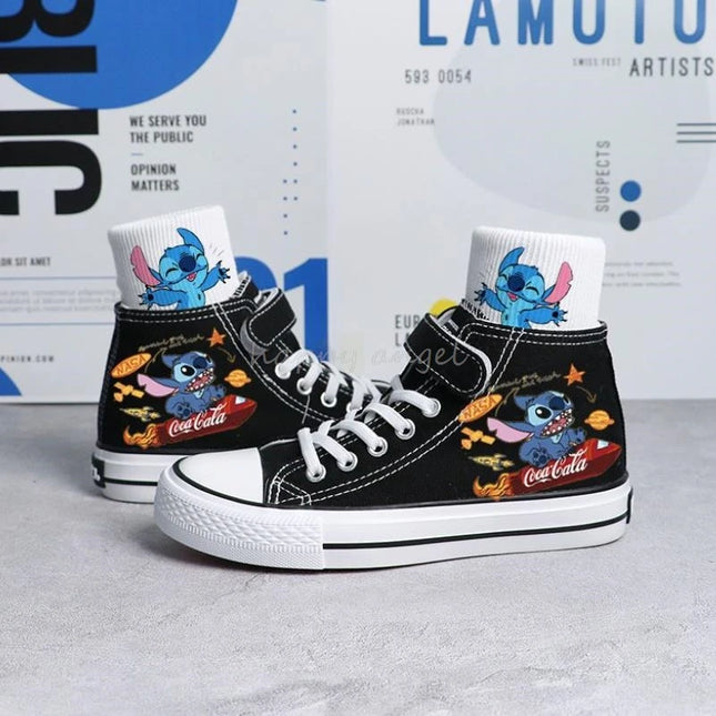 Lilo And Stitch Kids Canvas Sneakers Boys Fashion Anti-slip Breathable Sports Shoes