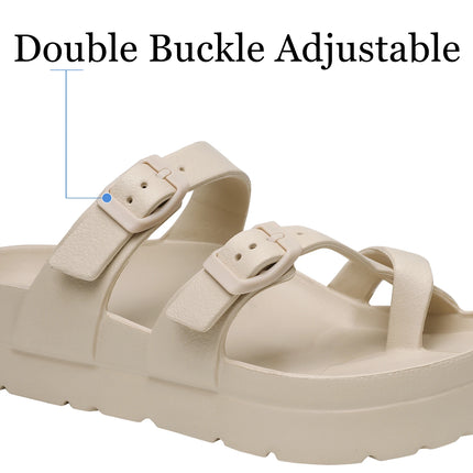 Eyriphy Women's Platform Sandals with Arch Support Thick Soles Adjustable Buckle Ultra Cushion Slippers Outdoor Women Sandals