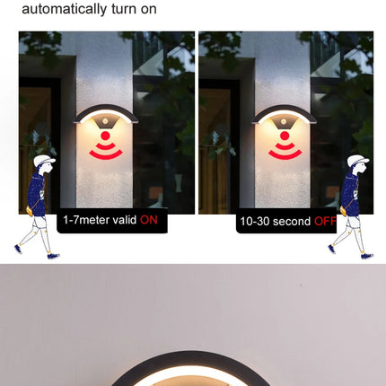Outdoor Wall Light Waterproof IP65 Radar Motion Sensor Outdoor Lighting Porch Sconce Balcony Garden Outside Wall Lamp Vestibule