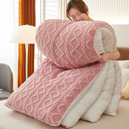 Super Thick Winter Warm Blanket for Bed Artificial Lamb Cashmere Weighted Blankets