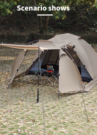 Fireproof 2 Person Winter Tent Hot Tent Waterproof Tunnel Dome Tent with Stove Jack and Snow Skirt for Camping Hiking 4 Season
