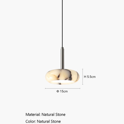 Luxury Black Round Natural Stone Pendant Lamp