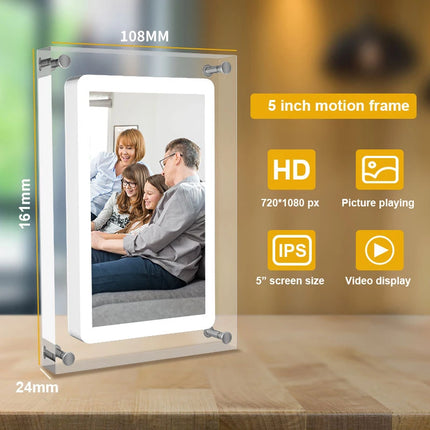 5inch Acrylic Picture Motion Frame Cuttest Gift -4G Memory Volume button/ Speaker Inside / Type C Cable