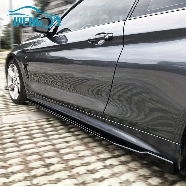 For BMW Accessories 3 Series E90 E91 320i 330i 2005-2011 Car Side Skirts 2.2M 86.6inch Extension Rocker Panels Lip Bumper ABS 8p