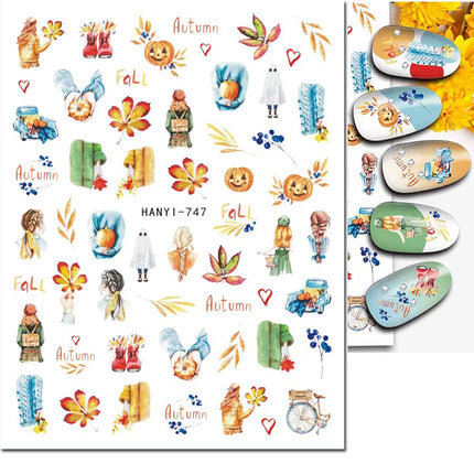 3d Nail Art Decals Elegant White RoyalBlue Roses Flowers