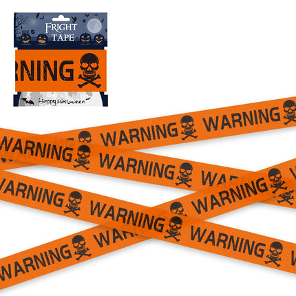 Skull Head Warning Tape Signs Halloween Decoration