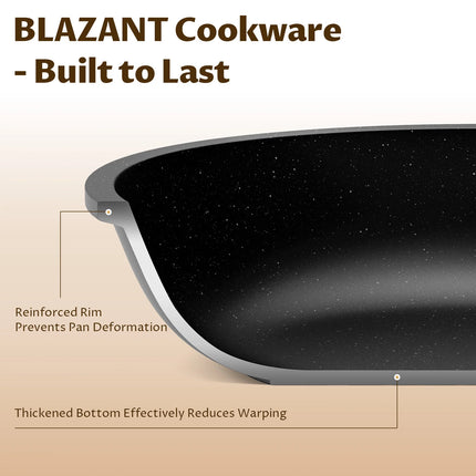 Non Stick Frying Pan Set Induction, 3 Pieces Induction Frying Pan for All Hobs, PFAS-Free Frying Pans