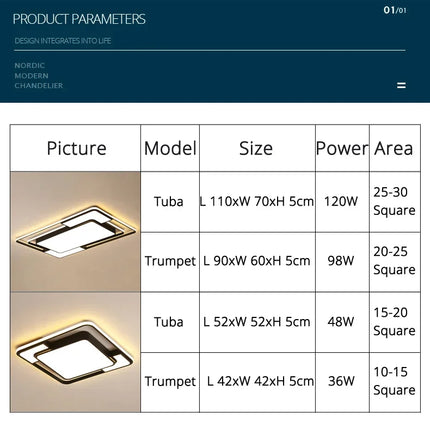 Modern LED Ceiling Lamp for Living Room Lustre Dining Bedroom Study Ceiling Light Nordic Square Ceiling Chandelier Light Fixture