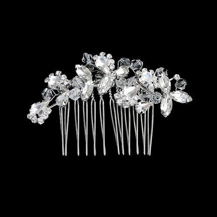 New Silver Alloy Hair Comb Handmade Pearls Rhinestones Fashion Metal Headpiece Elegant Hair Jewellery Accessory For Women