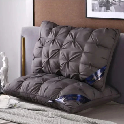 1PC Luxury 3D Bread Goose Down and Feather Bed Pillows for Sleeping Bedding 100% Cotton Cover with Natural Filling Soft Support