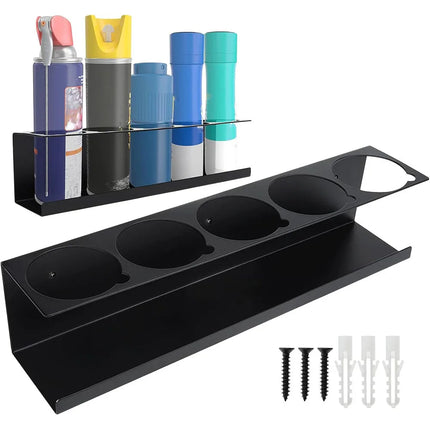 Five Cans Wall-Mounted Steel Aerosol Spray Can Holder Rack Organizer for Garage and Workspace