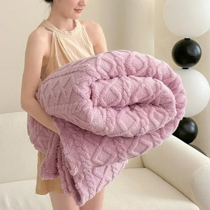 1pc Super Soft Coral Velvet Blankets for Winter Thick Soft Bedspread Warm Plaids