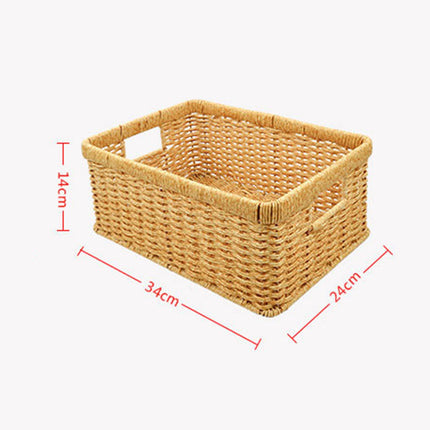 Imitation Rattan Storage Basket Storage Basket Bin Organizer Woven Baskets for Bedroom Kitchen Home Bathroom Coffee Table