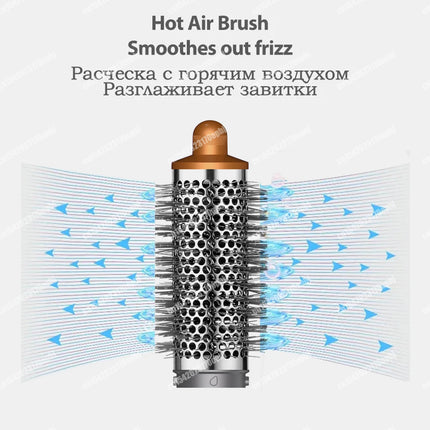 New 6 in 1 Hair Styler Auto Curling Dryer Wrap Hot/Cold Air Dryer 1300W Hair Straightener Curling Barrel Brush Salon Hair Dryer