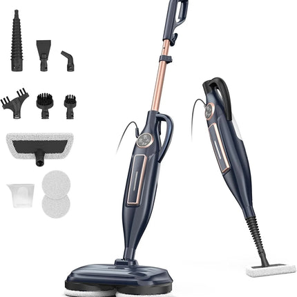 Steam Mop Cleaner with Rotating Mop Pad 10 in 1 Lightweight Spin Mop 1300W Powerful Floor Steamer