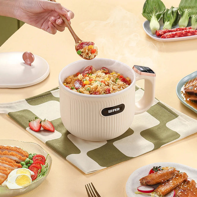 New Multi-function Rice Cooker 500W 1.2L Smart Electric Cooker Small Hot Pot Portable Travel Ramen Pot for Dormitory Home Use