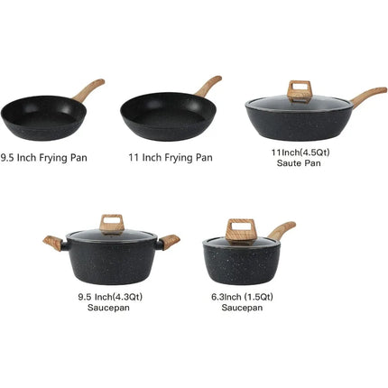 16PCS Pots and Pans Set Non Stick Cookware Set Nonstick