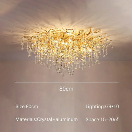 Gold ceiling light chandelier modern hotel bedroom dining room living room home interior glossy Led luxury chandelier