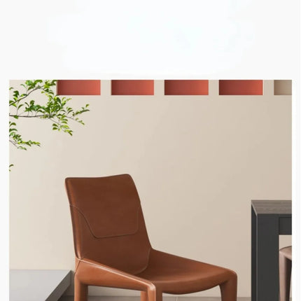 Leather Meeting Sedentary Dining Chair Luxury Backrest Comfortable Simple Dining Chair Hotel Restaurant Cadeiras Home Furniture