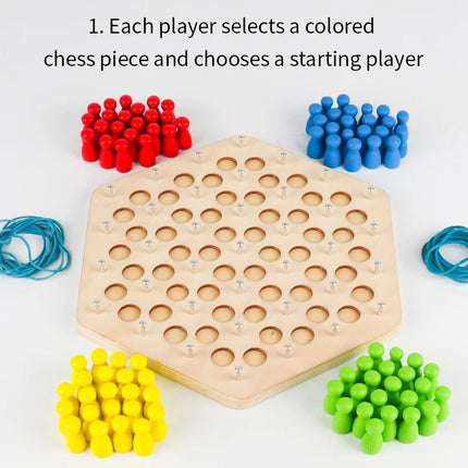 Kid Chain Triangle Chess Social Board Game Battle Chess Game Wooden Toy