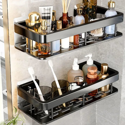 Bathroom Storage Rack No Drill Shelves Wall Mounted Corner Shelf Shower Holder For WC Shampoo