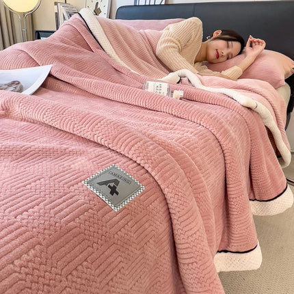 Category A Knitting Velvet Warm Autumn Winter Blanket Soft Warmth Sofa Blankets for Thorw Comfortable Breathable Knitted Blanket