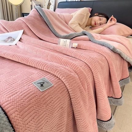 Category A Knitting Velvet Warm Autumn Winter Blanket Soft Warmth Sofa Blankets for Thorw Comfortable Breathable Knitted Blanket