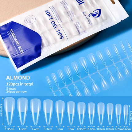 150/120/100Pcs French Almond Fake Nails