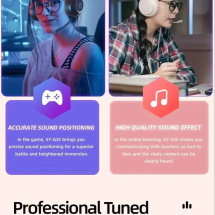 SY-G35 Wired Over-Ear Gaming Headphones Noise Reduction Portable Waterproof