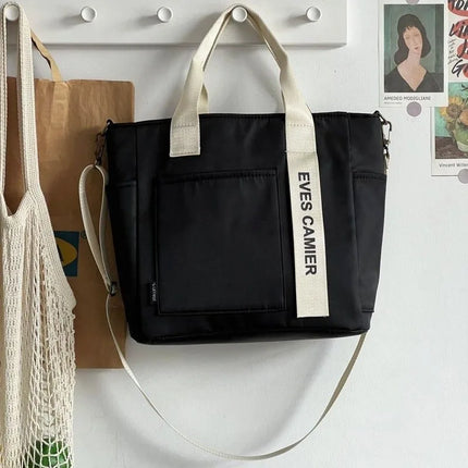 New Casual Tote Large Capacity Shoulder Bag Nylon Waterproof Canvas Handbag Simple Fashion Messenger Bags For Schoolgirl