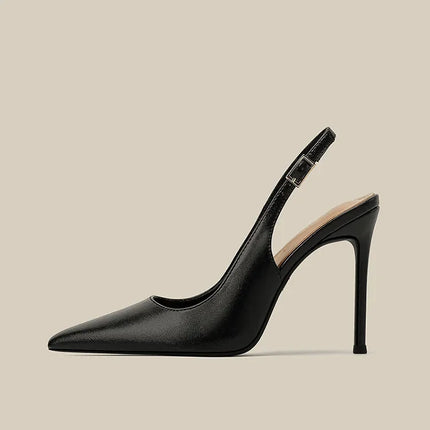 New high-heeled shoes for women with slim heels and pointed back, fashionable, versatile, comfortable commuting sandals