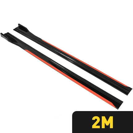 Universal 8PCS 2m/2.18m Side Skirt Extension Rocker Plate Lip Separator Bumper For BMW Mercedes-Benz Toyota Audi Nissan Honda