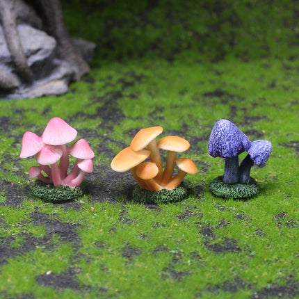 6pcs Miniature Simulation Mushroom Model, Home Décor Crafts, Fairy Garden, Mini Landscape,