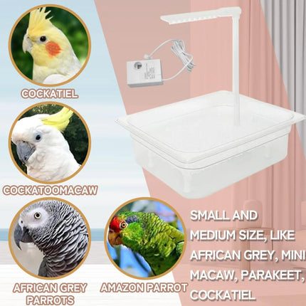 Bird Automatic Bathtub Bird Bath Shower Fountain USB Electric Grooming Supplies for Small Medium Conures Lovebirds African Grey