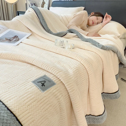 Category A Knitting Velvet Warm Autumn Winter Blanket Soft Warmth Sofa Blankets for Thorw Comfortable Breathable Knitted Blanket
