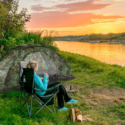 Camping Tent for 1 Person Single Layer Outdoor Portable Camouflage Travel Beach Tent