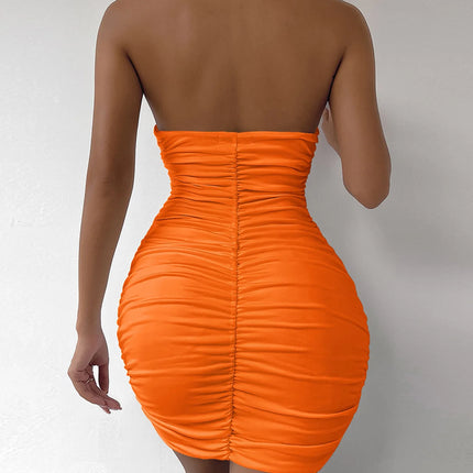 Sexy Deep V Evening Party Sleeveless Backlss Dress 2024 Summer Short White Halter  Dresses Women Tight Club Mini Dress Clubwear