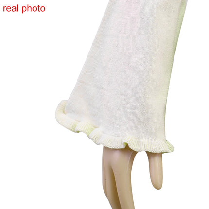 Cryptographic Elegant Knitted Sweater Maxi Dress Outfits for Women Flare Sleeve Sexy Backless Dresses Edible Tree Fungus Clothes