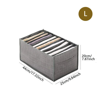 Grey 7/9 Grid Storage Box Non Woven Durable Washable Space Saving Layered Arrangement Pants Clothes Underwear Wardrobe Storage